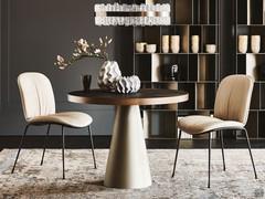 Saturno Bistrotisch mit Kegelfuß von Cattelan, mit Platte aus mattem Keramikstein und lackierter Metallkante