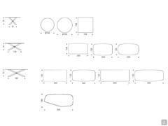 Spyder Tisch mit Keramikplatte - Diagramme und Abmessungen