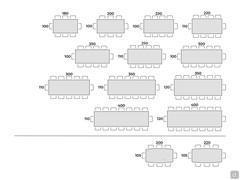 Tisch mit Metallgestell, Tischplatte aus Massivholz - Sitzplatzschema tisch