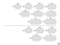 Tisch mit Glasfuß und Massivholzplatte - Sitzplatzschema tisch