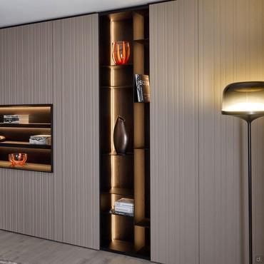 Offenes Wandbuchregal Lounge Patchwork