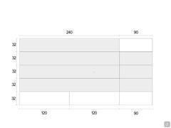Wandkombination Replay 06 – Maße der einzelnen Elemente der Zusammensetzung B von 330 cm