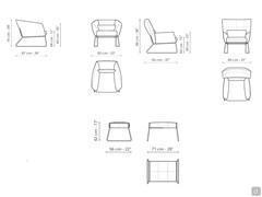 Design armchair with metal frame Nikos by Bonaldo: models and dimensions
