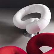 Polis design modern armchair with swivel chromed base