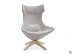 Olivia winged armchair with swivel spoke base