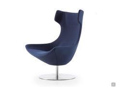 Olivia swivel armchair with fixed headrest cushion and lumbar support