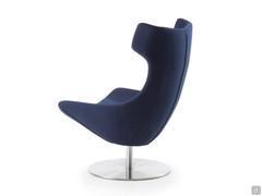View from the back of Olivia armchair in Iris eco-leather colour 8H3 dark blue