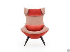 Detail of the armchair Olivia with two tone uphosltery cover