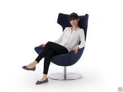 Seating example and proportions of Olivia armchair