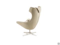 View from behind of the armchair Olivia with swivel base and chromed steel spoke (spoke base not available, see picture at bottom of gallery to view new model)