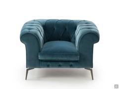Front view of Bellagio button tufted armchair