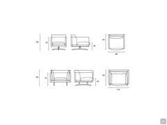 Models and dimensions available for the Aker armchair