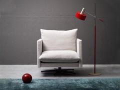 Aker upholstered armchair with swivel spoked base