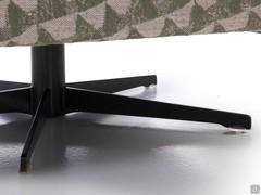 Detail of the swivel spoked base, here proposed in Anodic Black painted metal but available in multiple finishes