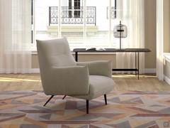 Upholstered armchair with high metal feet Tangeri and Apollo fabric cover