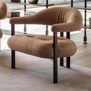 Greta fabric armchair with armrests by Cattelan