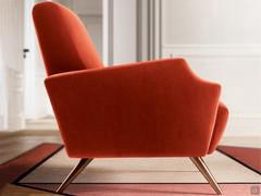 Shaped armrest section - common design detail on armchair and settee