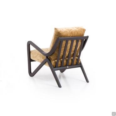 Jody upholstered armchair with wooden armrests