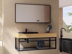 Composition N107 with Look mirror matching the open washbasin base structure