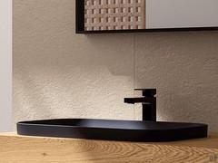 Frame Recessed bathroom cabinet  with matte black ceramic sink