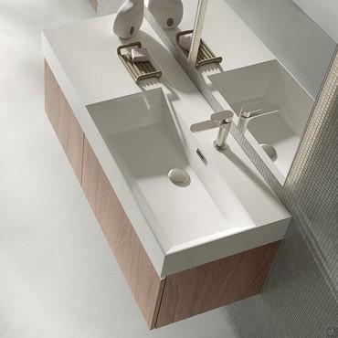 Wall-mounted bathroom cabinet with integrated washbasin Atlantic Consolle