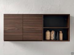 2-door wall unit with open element in wood-effect melamine coating 218 Vic (finish not available) with grey back panel