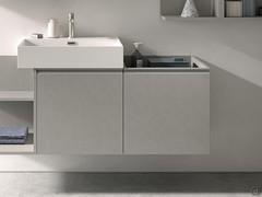 Base unit with lowered top in Stone Effect Veneer - 288 Storm