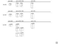 Atlantic base p.45 widths cm 25 / 35 / 50 - model plan in various heights