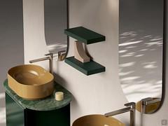 Pair of made-to-measure shelves for the Atlantic Frame bathroom, here proposed in the timo matt lacquered version to match the vanity units