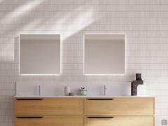 Pair of Net backlit bathroom mirrors in square 60 x 60 cm format