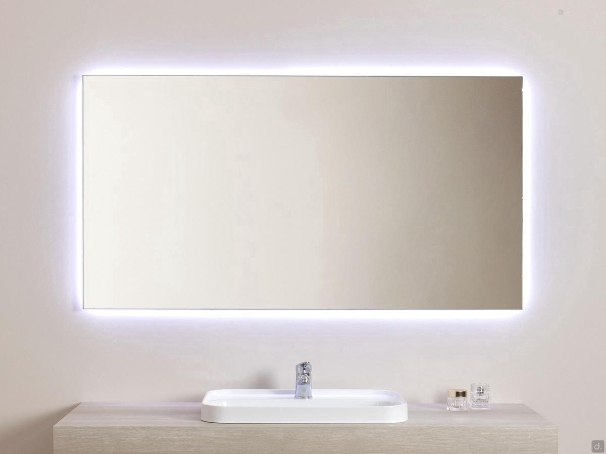 Net backlit bathroom mirror in 140 x 75 cm rectangular format