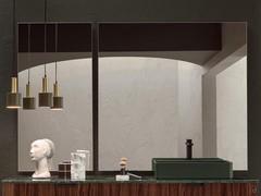 Elegant bathroom furniture with large dimensions with double backlit Net mirror: rectangular cm 50 x 120 on the left, square cm 120 x 120 on the right 