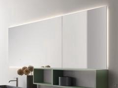 Net backlit mirror composition to cover the entire width of the bathroom cabinet