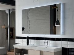 Net backlit bathroom mirror in a modern bathroom