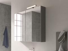 Mirror composition with Easy storage unit made by combining two 50 cm elements with hinged door