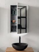Easy mirror with storage and internal shelves in combination with an all-out washbasin base unit