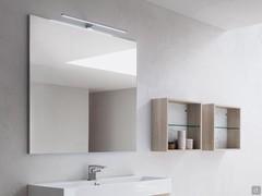Wap square mirror with Tod 60 spotlight, combined with Atlantic / Frame open wall units