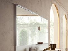 Large rectangular Wap mirror with off-centre Gae chrome spotlight