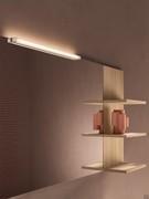 Detail of the Wap mirror combined with the Atlantic shelf with backrest