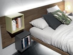 Close up of the open storage compartments in matt lacquer