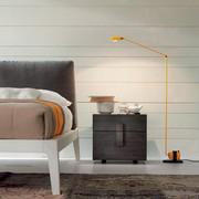 Detail of the high feet and thin bed-frame of Oscar bed 