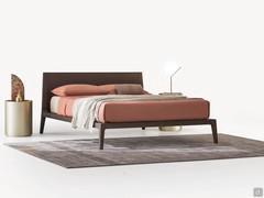 Wood bed with slim frame Oscar, Fashion Wood finish