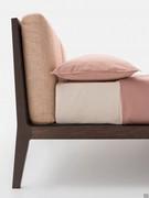 Upholstered headboard cushions with removable covers 
