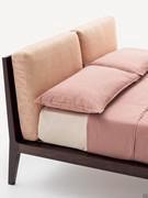 Elegant textural contrast between wood and fabric