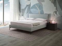 Upholstered bed Pinch with h.20 bed frame and high metal feet