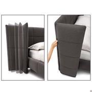 Headboard wings can be adjusted into several positions; if necessary, the wings can be removed entirely thanks to the hinge at the back