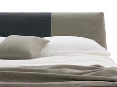 Detail of the asymmetric stitching on the headboard