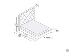 Bed from the high quilted headboard Olivier - dimensional scheme