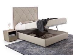 Olivier upholstered bed with quilted headboard and storage box with single lift mechanism