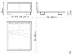 Tara bed by Bonaldo - diagrams and measurements